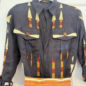 Luxury Handmade Ikat Jumpsuit Boho Style Italian designer